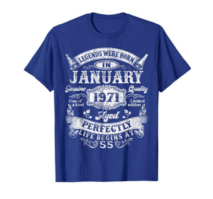 Legends were Born in January 1971 Vintage 55th Birthday Men T-Shirt