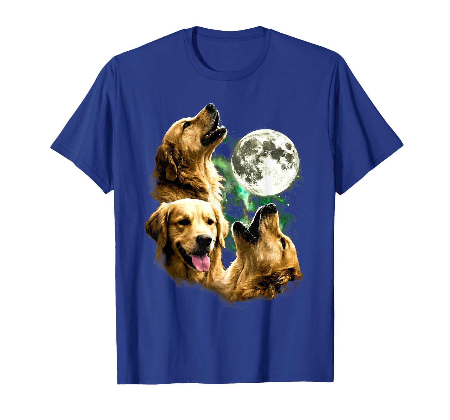 Vintage 90s Golden Retriever Howling at The Moon Retriever T-Shirt