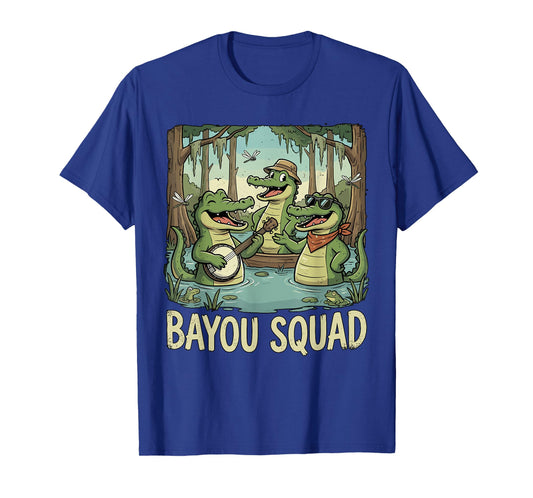Bayou Squad Louisiana Alligator Retro Wildlife Travel Cajun T-Shirt