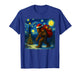 Bigfoot Santa Christmas Starry Night Sasquatch Van Gogh Art T-Shirt