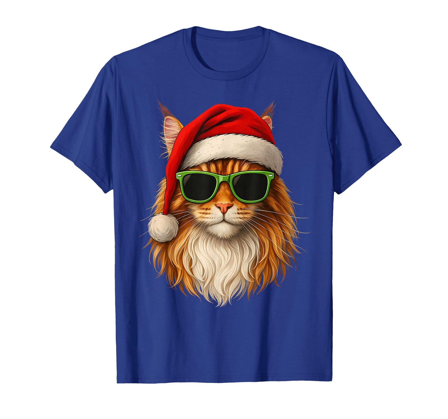 Meowy Catmas Santa Hat Maine Coon Cat Christmas Pajamas T-Shirt