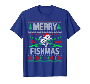 Merry Fishmas Bass Fish Fishing Christmas Ugly Sweater Xmas T-Shirt