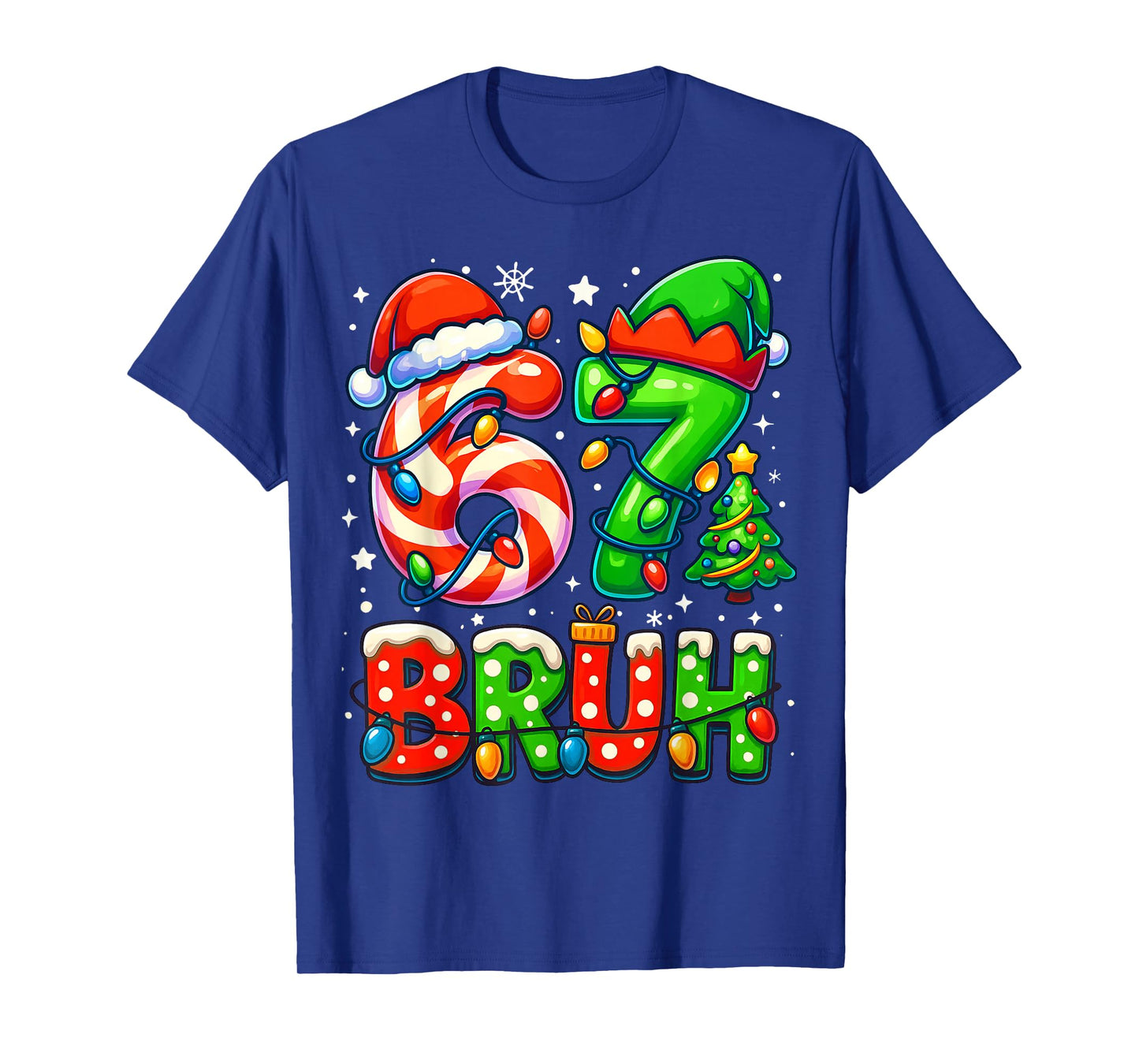 Bruh 67 Six Seven 6 7 Meme Christmas Funny Boy Girl Kids T-Shirt