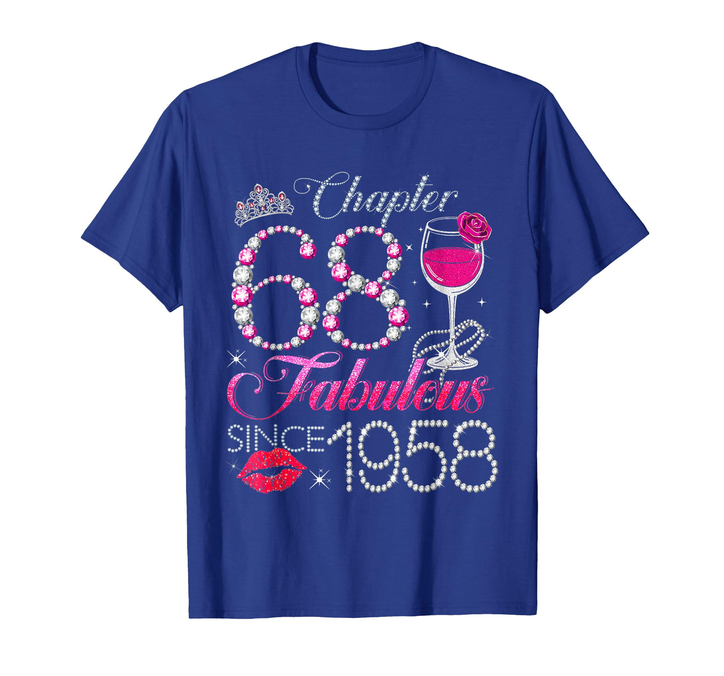 Chapter 68 Fabulous Since 1958 68th Birthday Queen Diamond T-Shirt