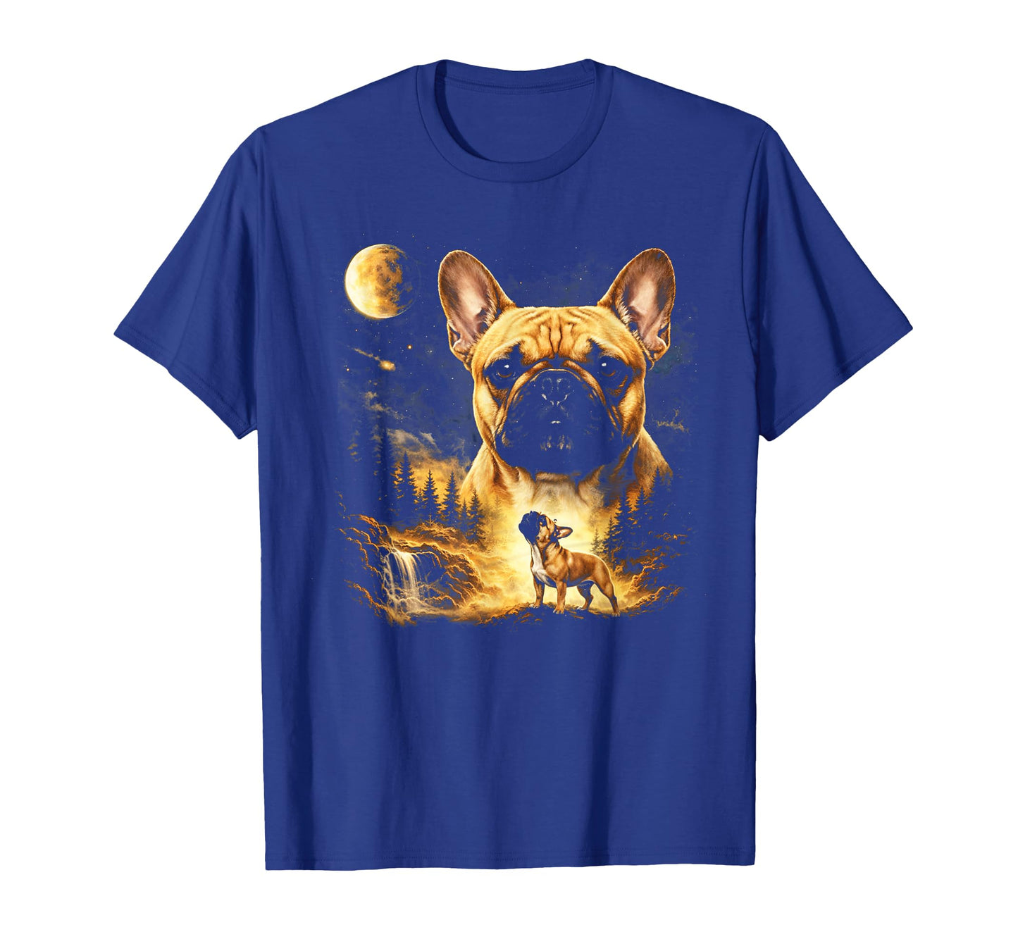 French Bulldog Howling to The Moon Vintage 90s Funny Dog T-Shirt