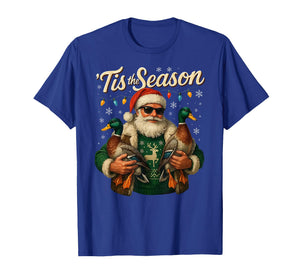 Tis The Season Cool Santa Duck Christmas Design T-Shirt