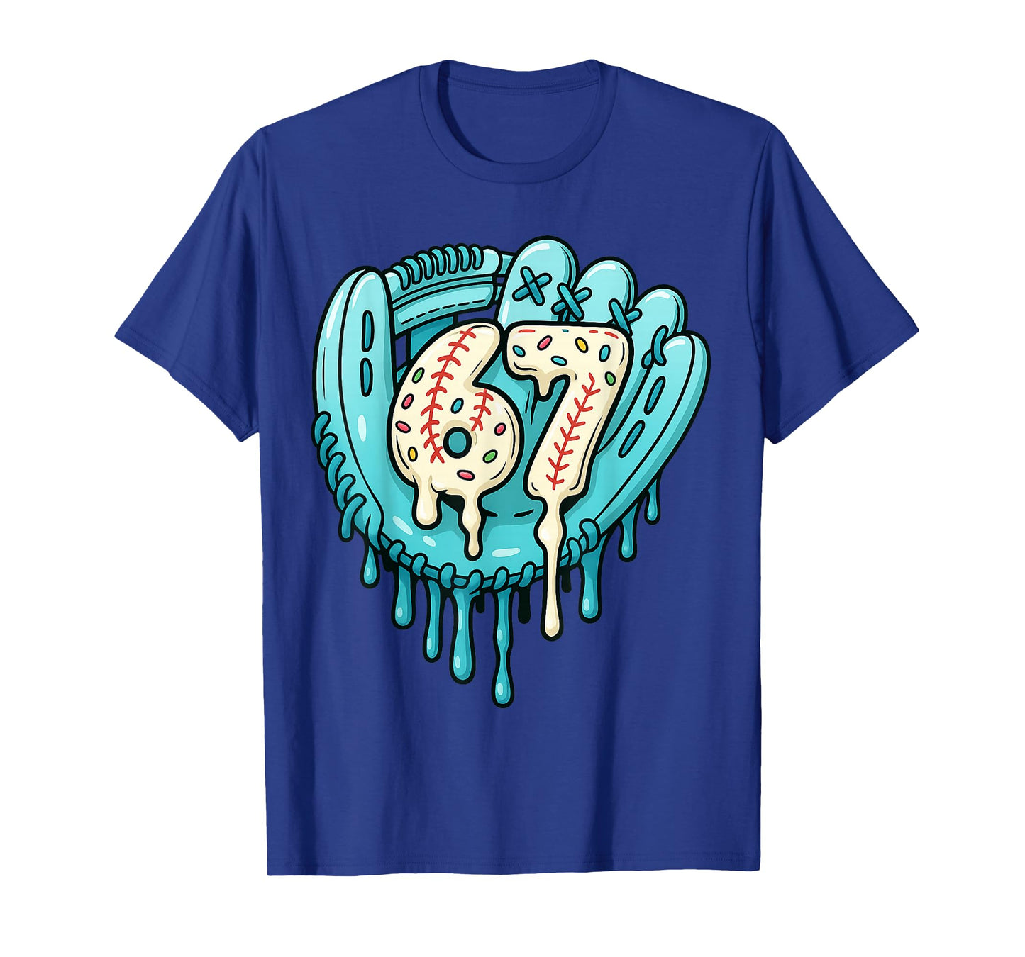 67 Ice Cream Drip Funny Six Seven Baseball T-Shirt