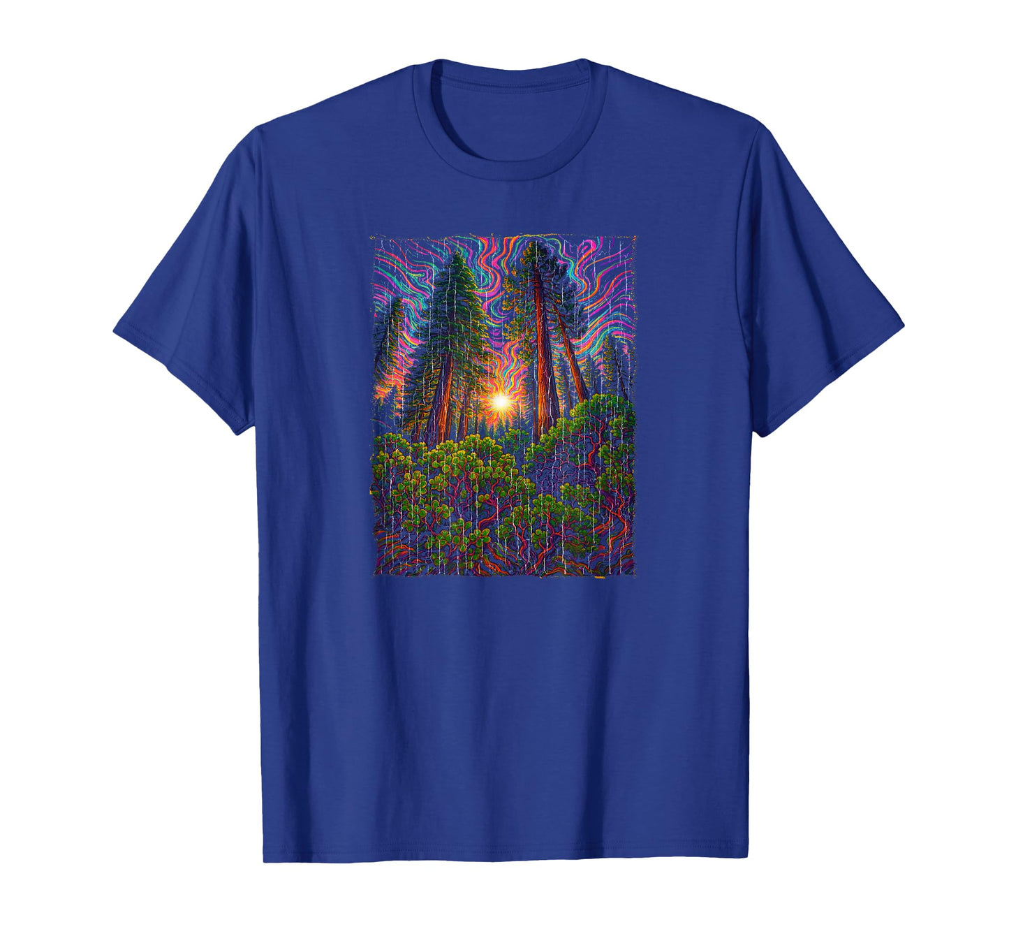 Psychedelic Forest Light and Nature Energy Design T-Shirt