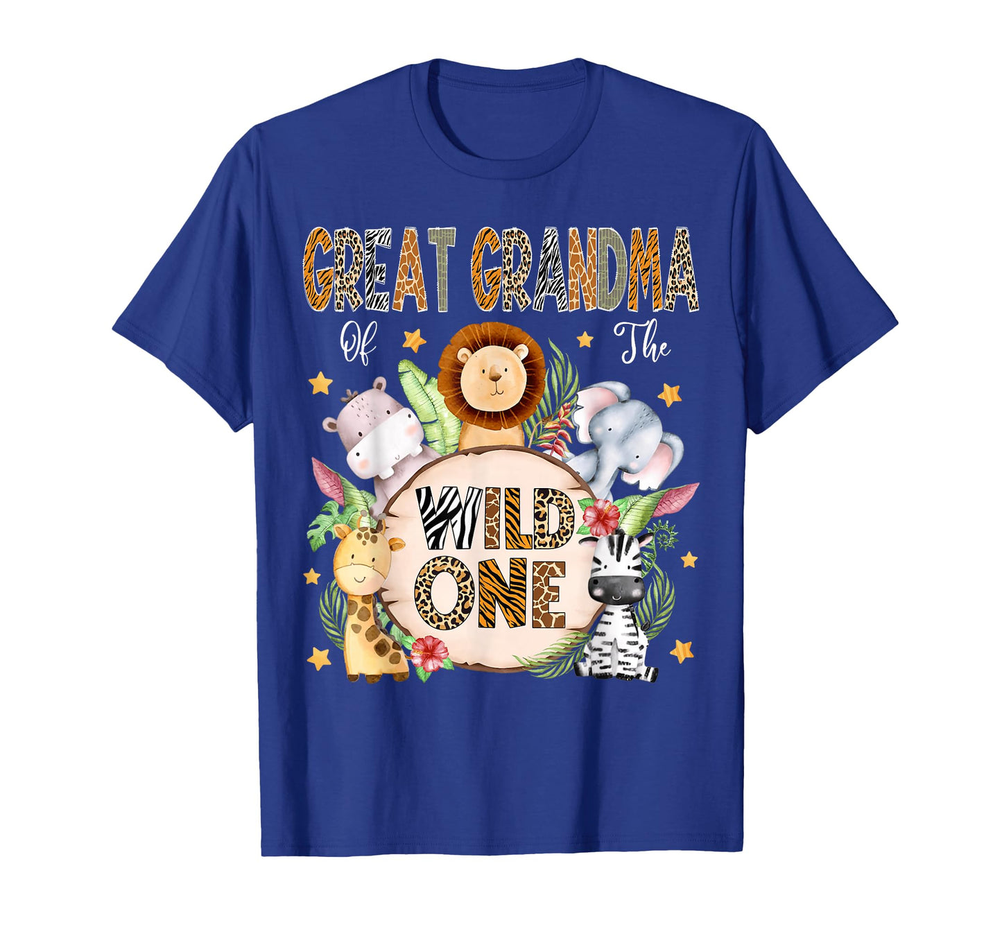Great Grandma of The Wild One 1St Birthday Kids Safari T-Shirt