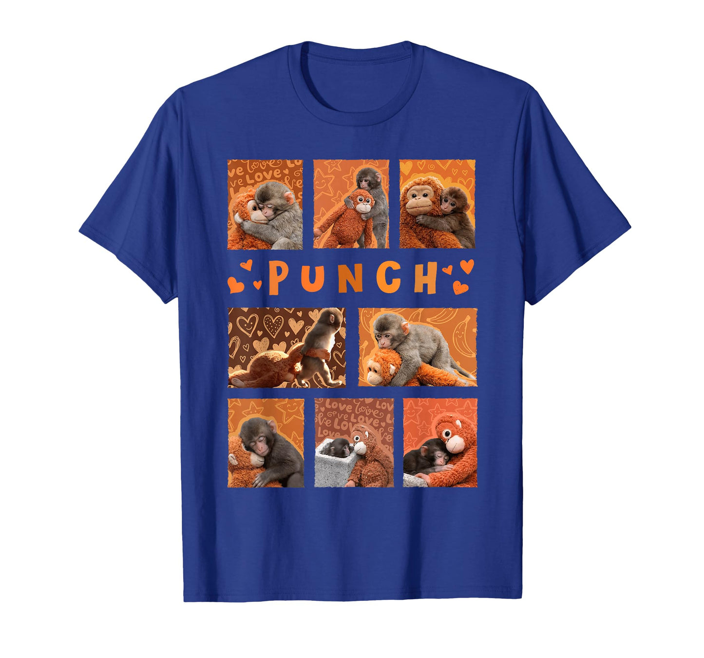 Baby Monkey Punch Mama Monkey Plush Hugs Kids Men Women Cute T-Shirt