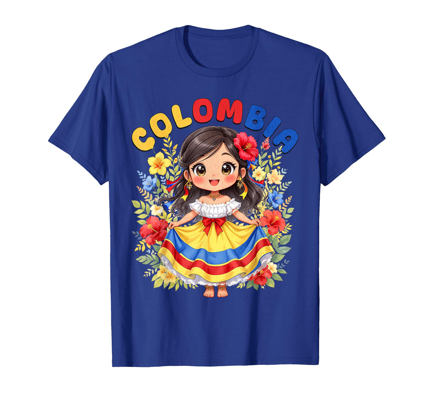 Colombian Girl Traditional Dress Culture Pride for Girls T-Shirt