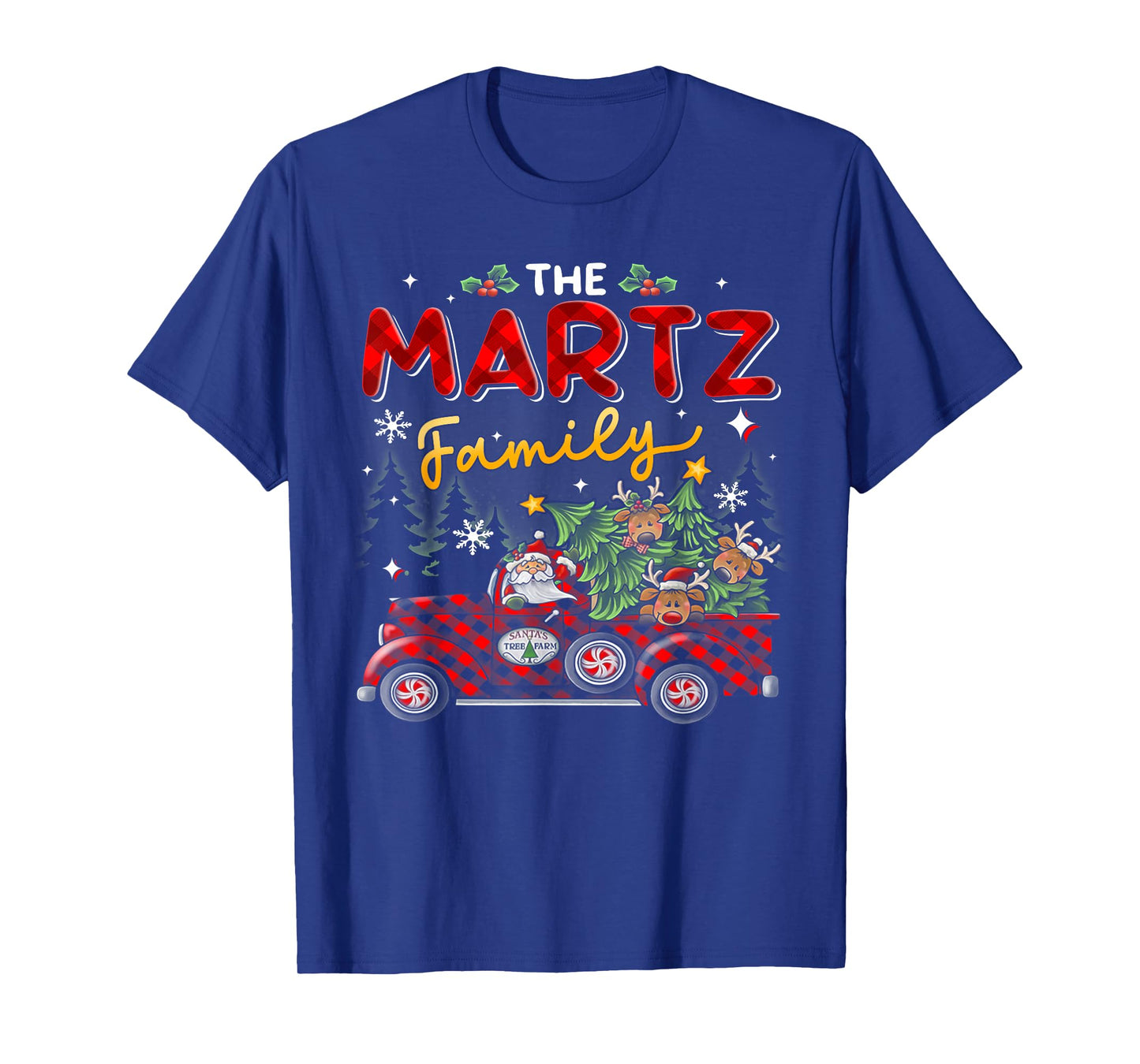 The Martz Family Christmas Matching Pajamas Group Gift T-Shirt
