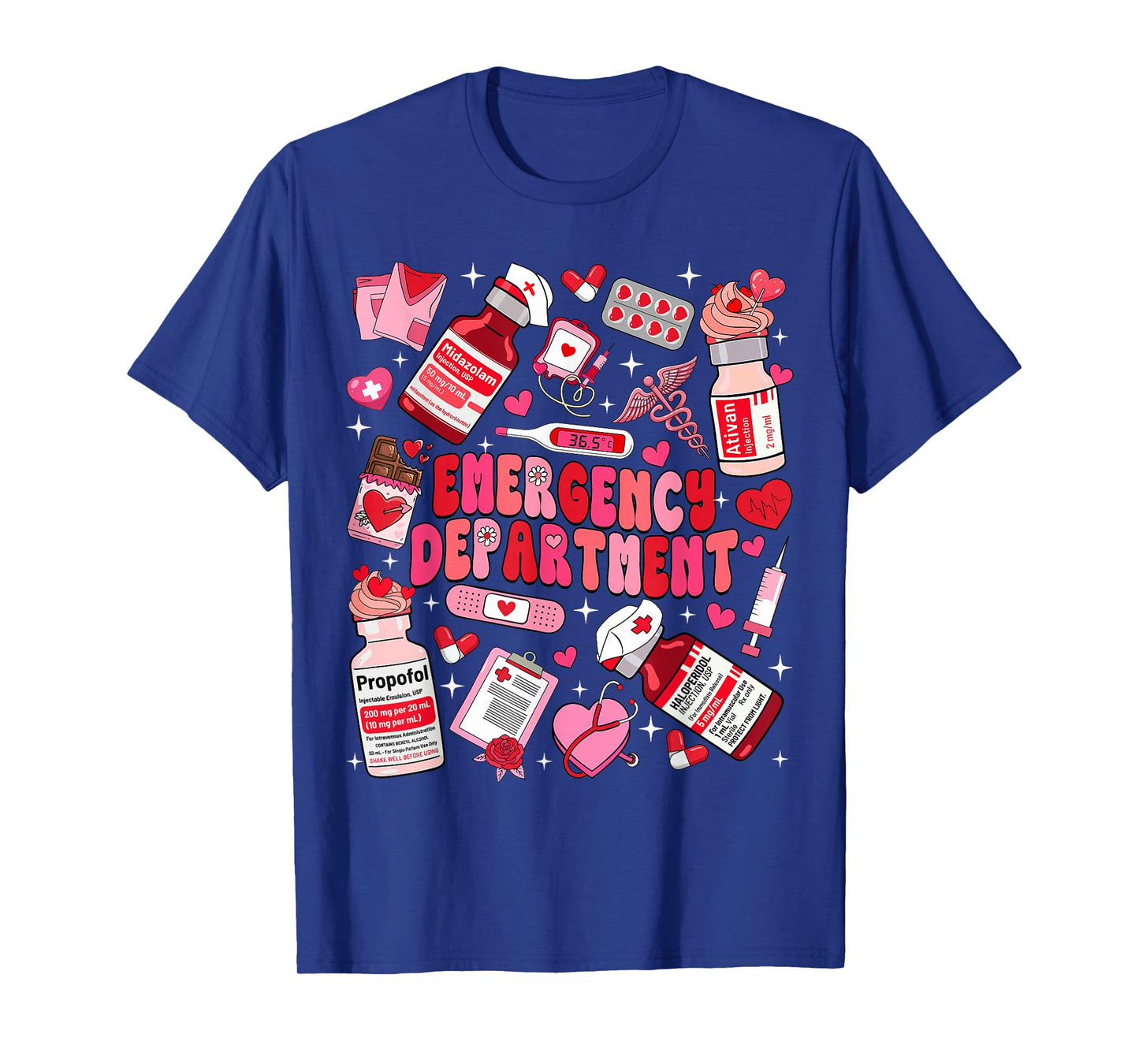 Retro Emergency Department ED ER Nurse Valentines Day Women T-Shirt