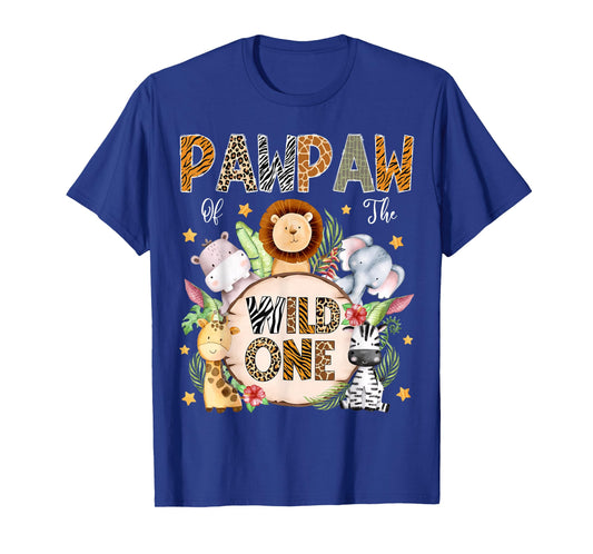 Pawpaw of The Wild One 1St Birthday Kids Safari Jungle T-Shirt