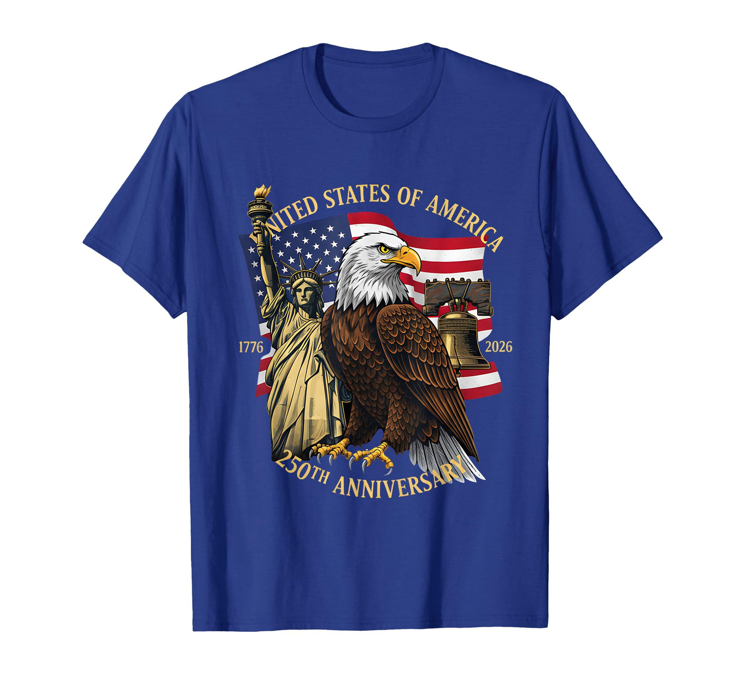 250 Years 1776-2026 250th Birthday Eagle Liberty Bell T-Shirt