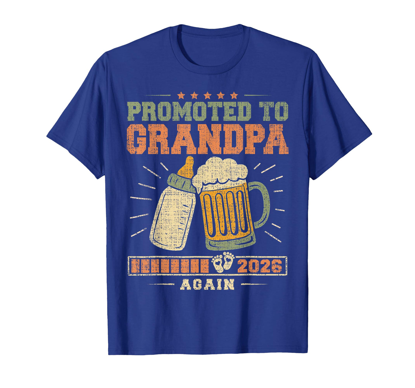 Mens Promoted to Grandpa Again 2026 Pregnancy Expecting Baby T-Shirt