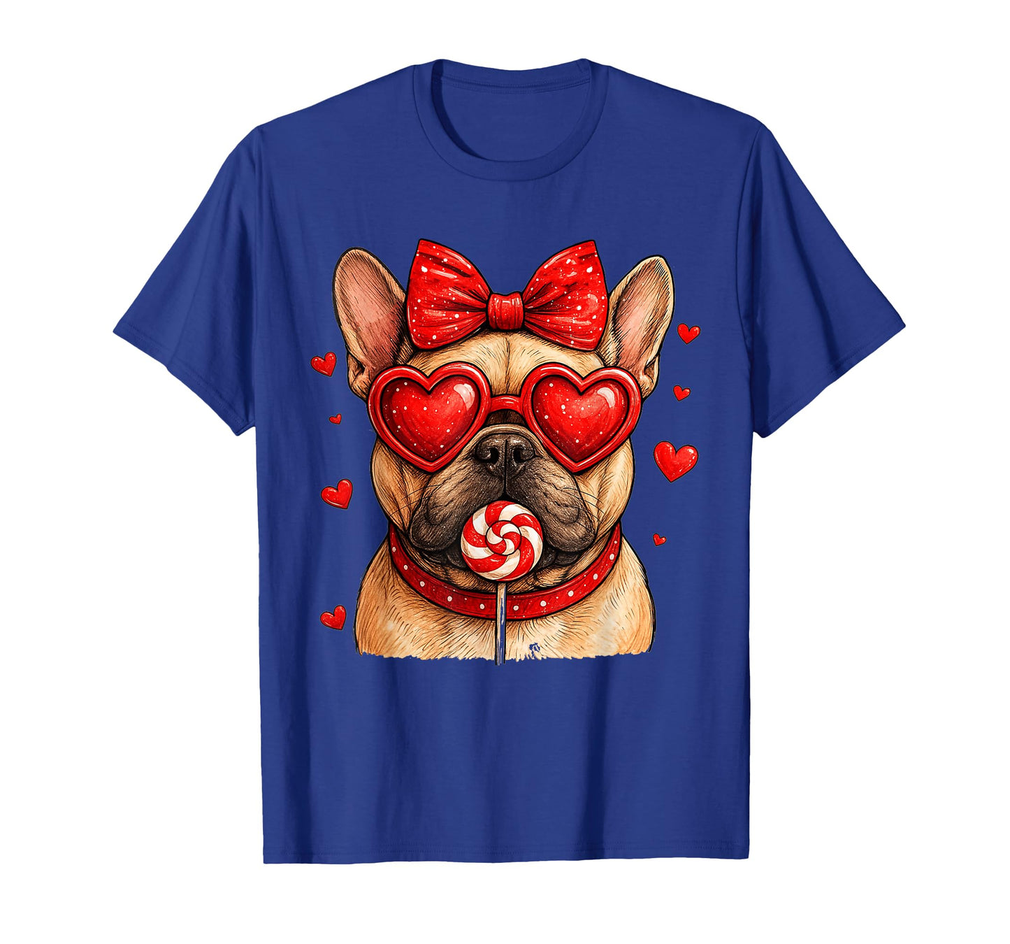 Cute French Bulldog Valentine Heart Candy Valentine Frenchie T-Shirt