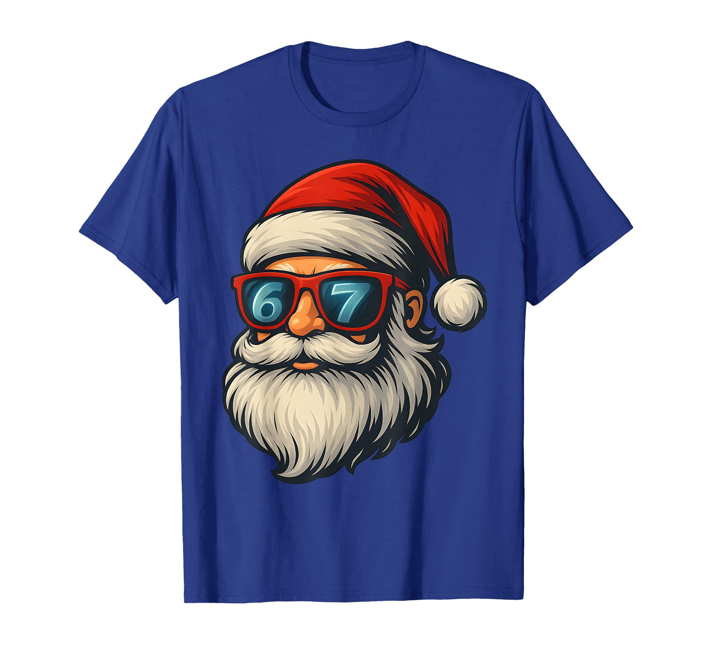 Funny 6 7 Six Seven Meme Santa face Christmas Retro T-Shirt