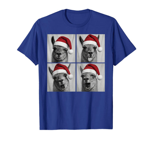 Funny Christmas Llama Santa Photo Booth T-Shirt