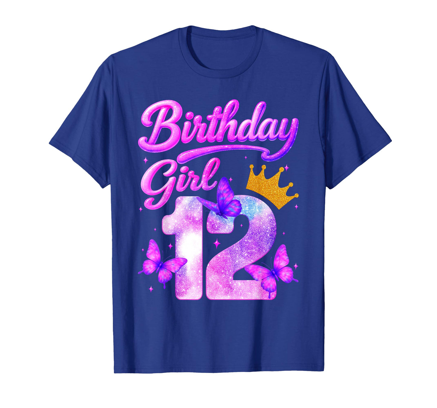 Birthday Girl 12 Year Old Butterfly Theme Party 12nd Bday T-Shirt