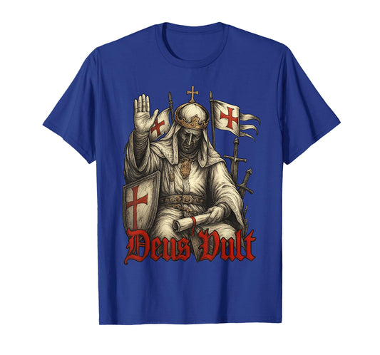 Deus Vult - King Baldwin IV of Jerusalem - Crusaders T-Shirt