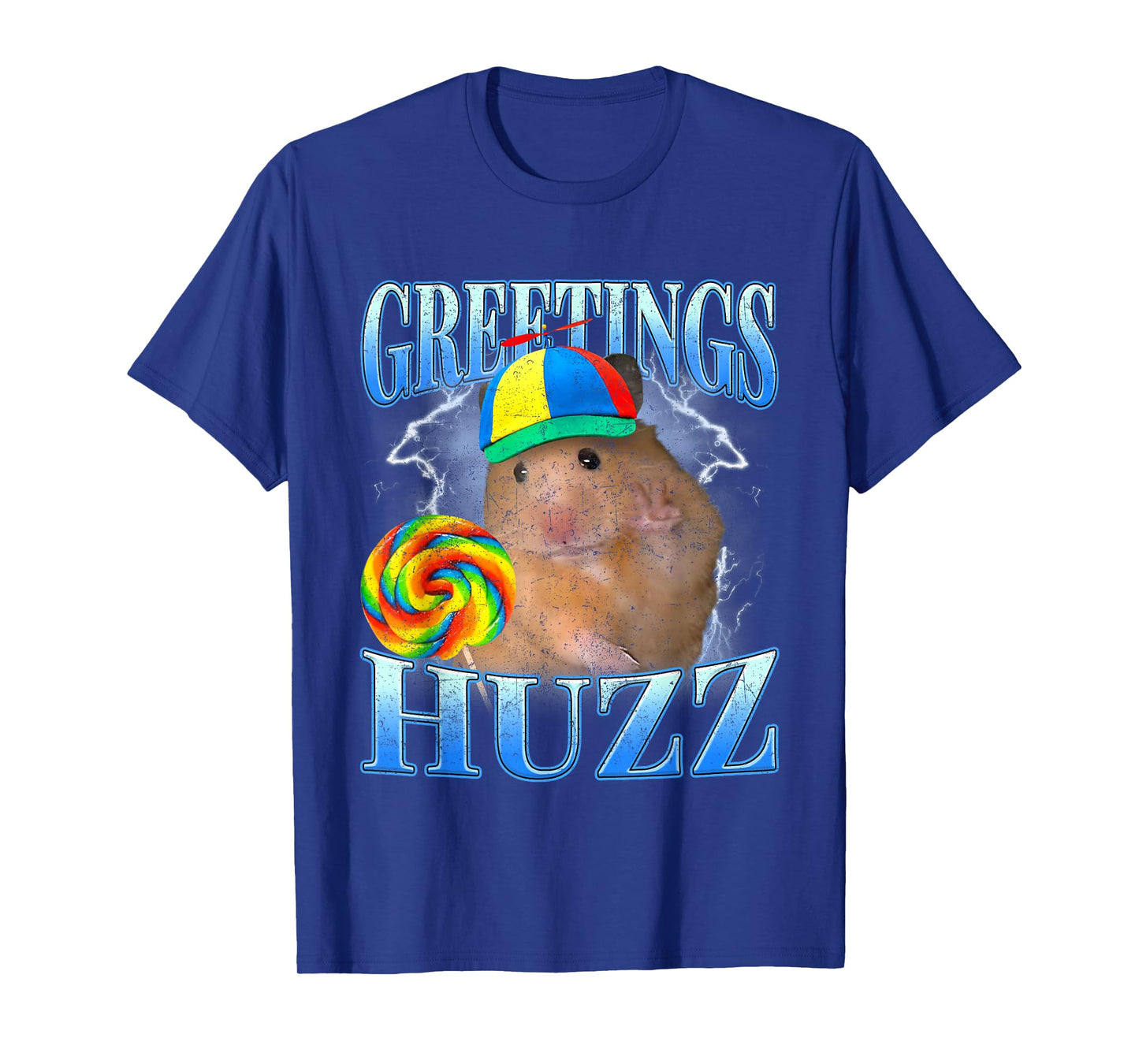 Retro Lollipop Hamster Meme Greetings Huzz Funny Gen Z Alpha T-Shirt