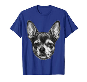 Dog Smoking Cigarette Funny Chihuahua Meme Vintage T-Shirt