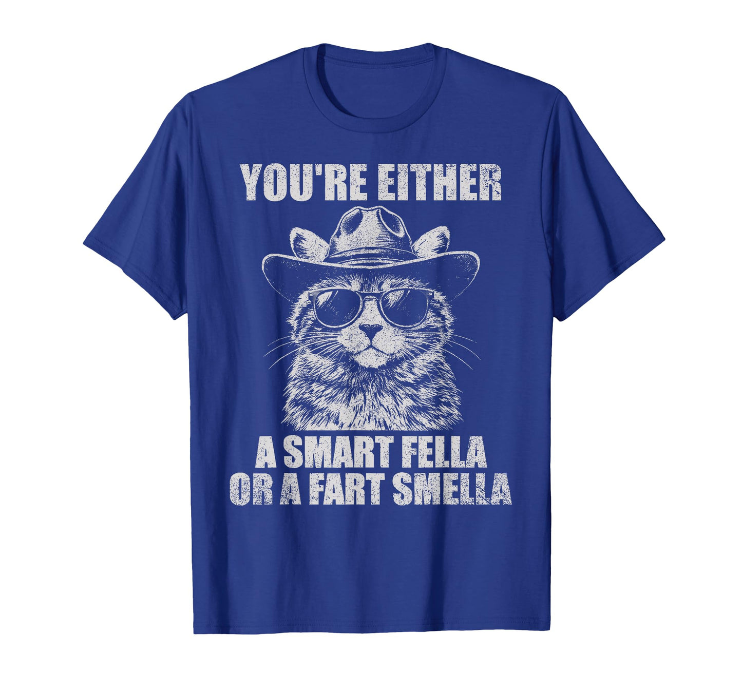 You're Either A Smart Fella Or A Fart Smella Vintage Cat T-Shirt