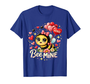 Bee Mine Cute Valentine with Balloons and Flowers T-Shirt
