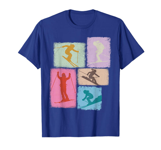 Skiing Collage Skier Women Kids Coach Youth Girl T-Shirt