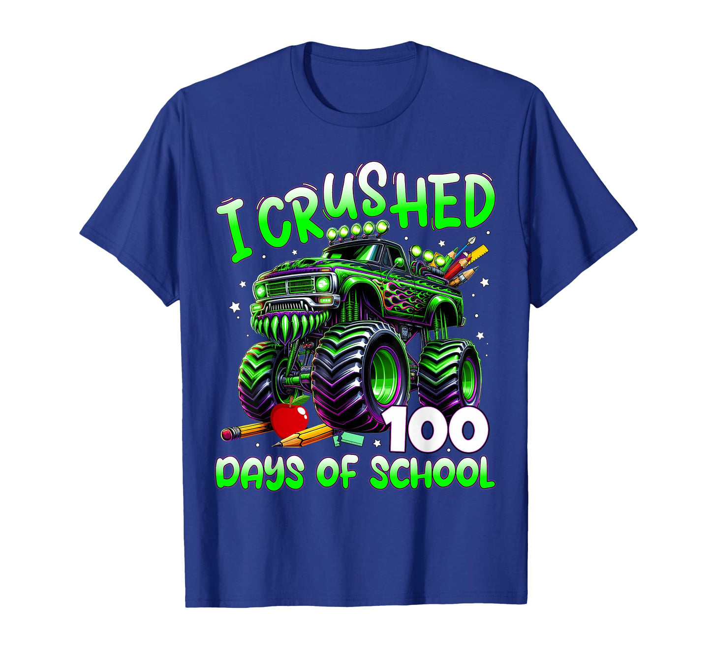 I Crushed 100 Days of School Monster Truck 100th Day Boys T-Shirt