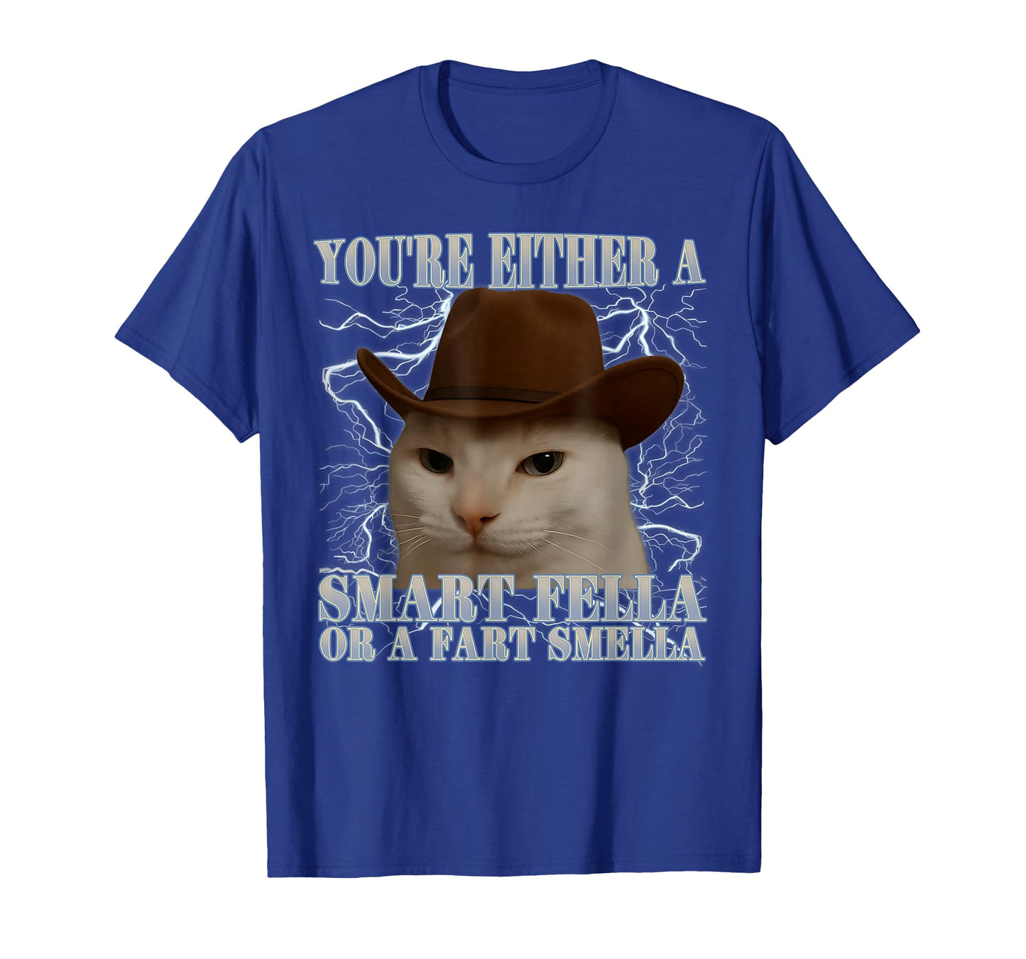 You're Either a Smart Fella or a Fart Smella Funny Cat Meme T-Shirt