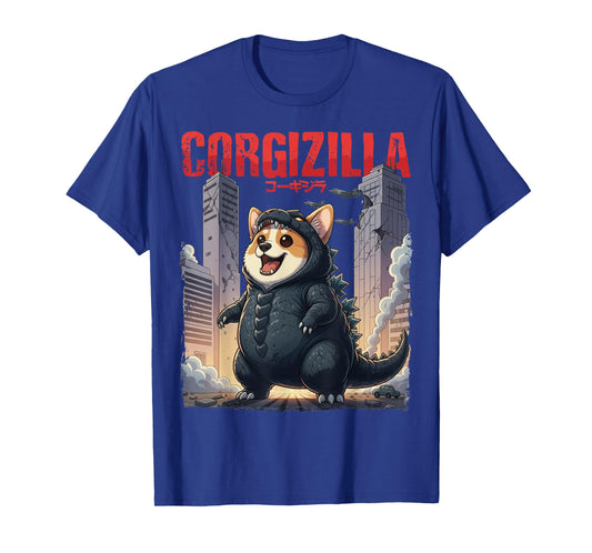 CorgiZilla Parody Japanese Art Funny Corgi Dog Lover Mom Dad T-Shirt