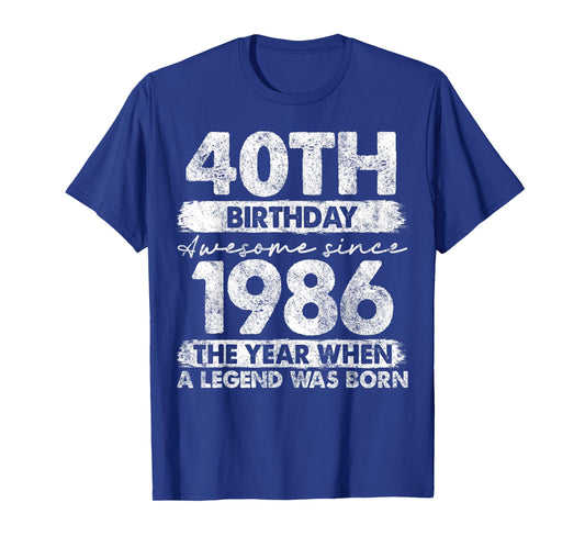 40 Year Old Gifts Vintage 1986 Limited Edition 40th Birthday T-Shirt