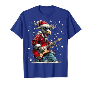 Christmas Moose Playing Guitar Funny Musician Animal Music T-Shirt