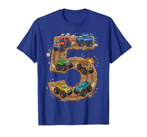 5 Year Old Monster Truck Boy Toddler 5th Birthday Party T-Shirt