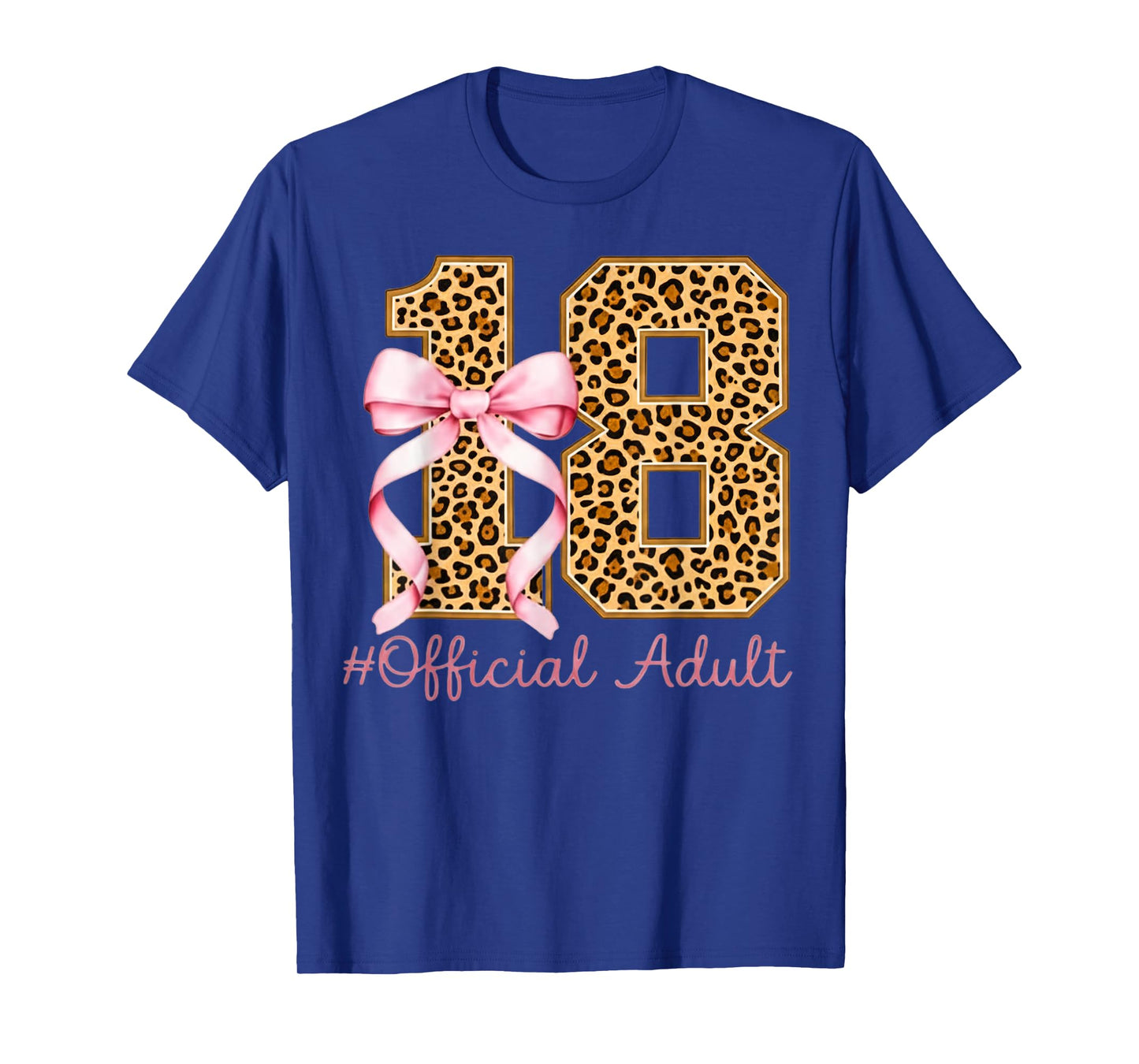 18th Birthday Girl Pink Coquette Bow Leopard 18 Year Old T-Shirt