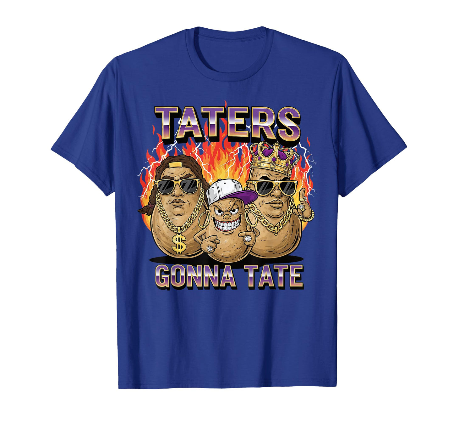 Taters Gonna Tate Funny Potato Gangster Spud Lover Bootleg T-Shirt