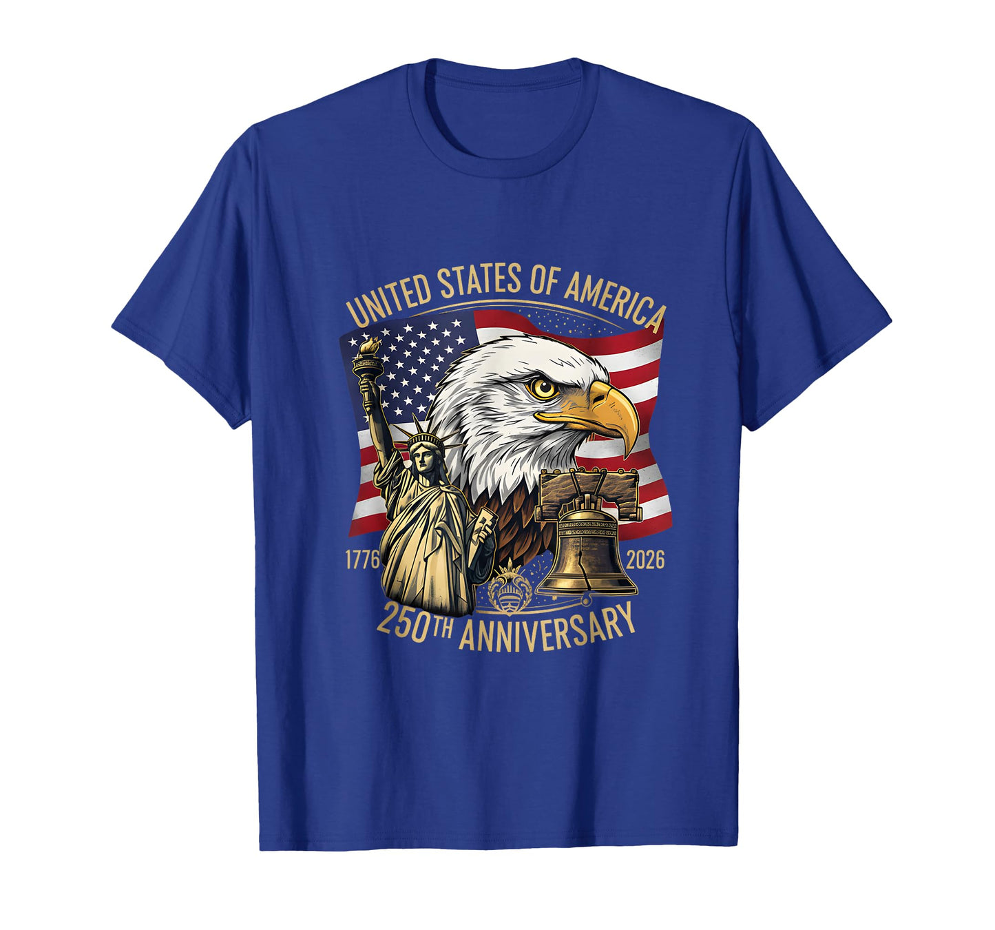 250 Years 1776-2026 250th Birthday Eagle Liberty Bell T-Shirt