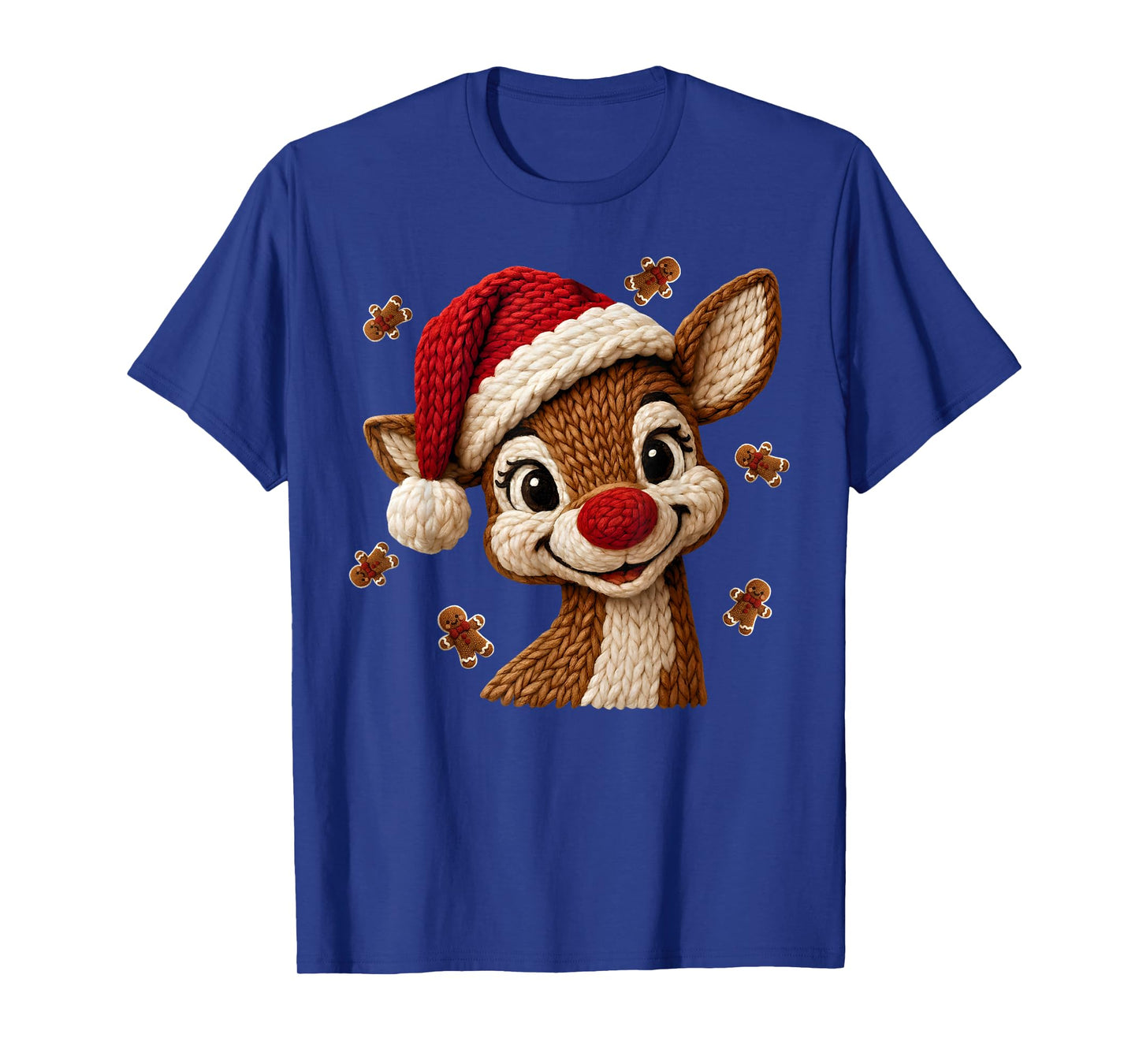 Cute Reindeer Rudolph Crochet Christmas Xmas Pajamas Holiday T-Shirt