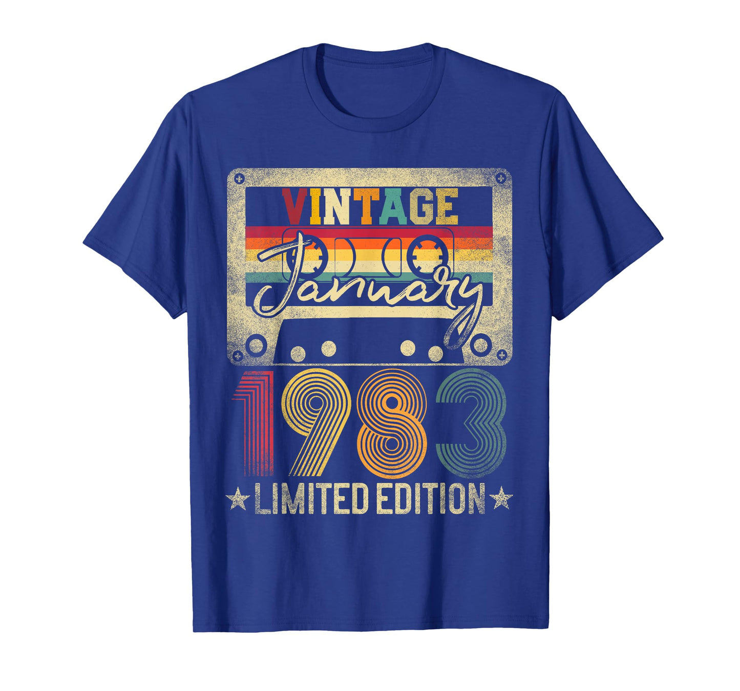Vintage 1983 January 43 Years Old 43rd Birthday Men Women T-Shirt