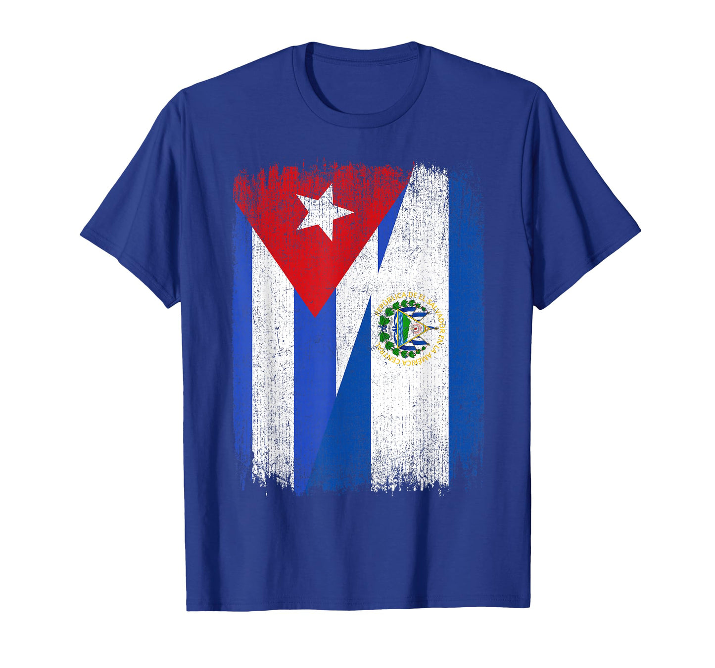 Half Cuba El Salvador Flag Cuban Salvadoran Pride Roots T-Shirt