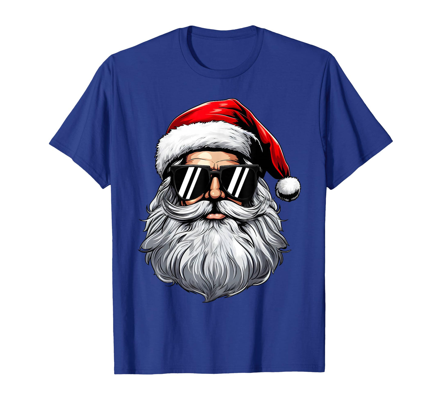 Santa Face Retro Sunglasses Christmas Shirts for Mens Boys T-Shirt