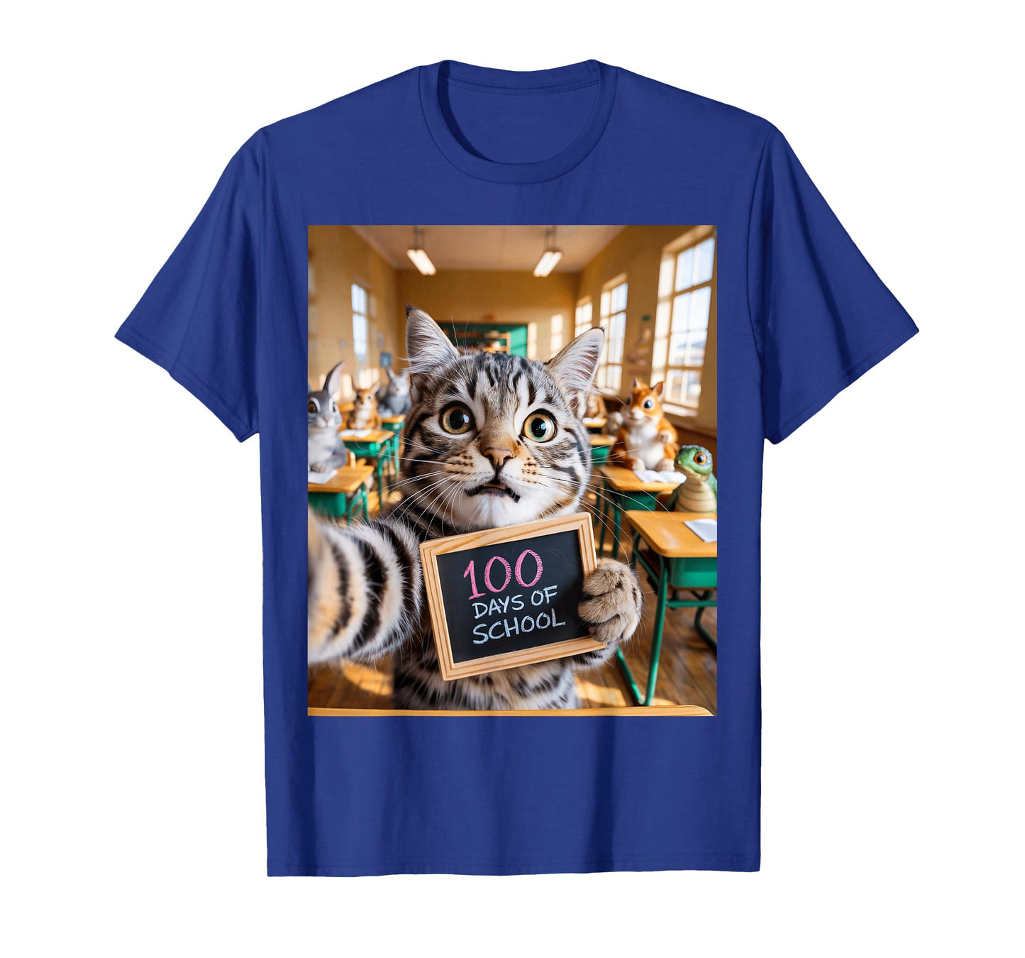 Cat Selfie 100 Days of School Design for cat Lovers and cat T-Shirt