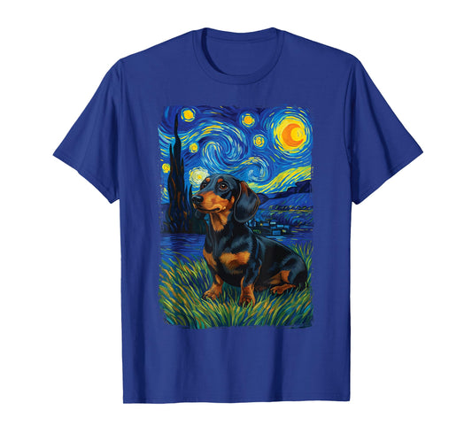 Dachshund Starry Night Wiener Dog T-Shirt