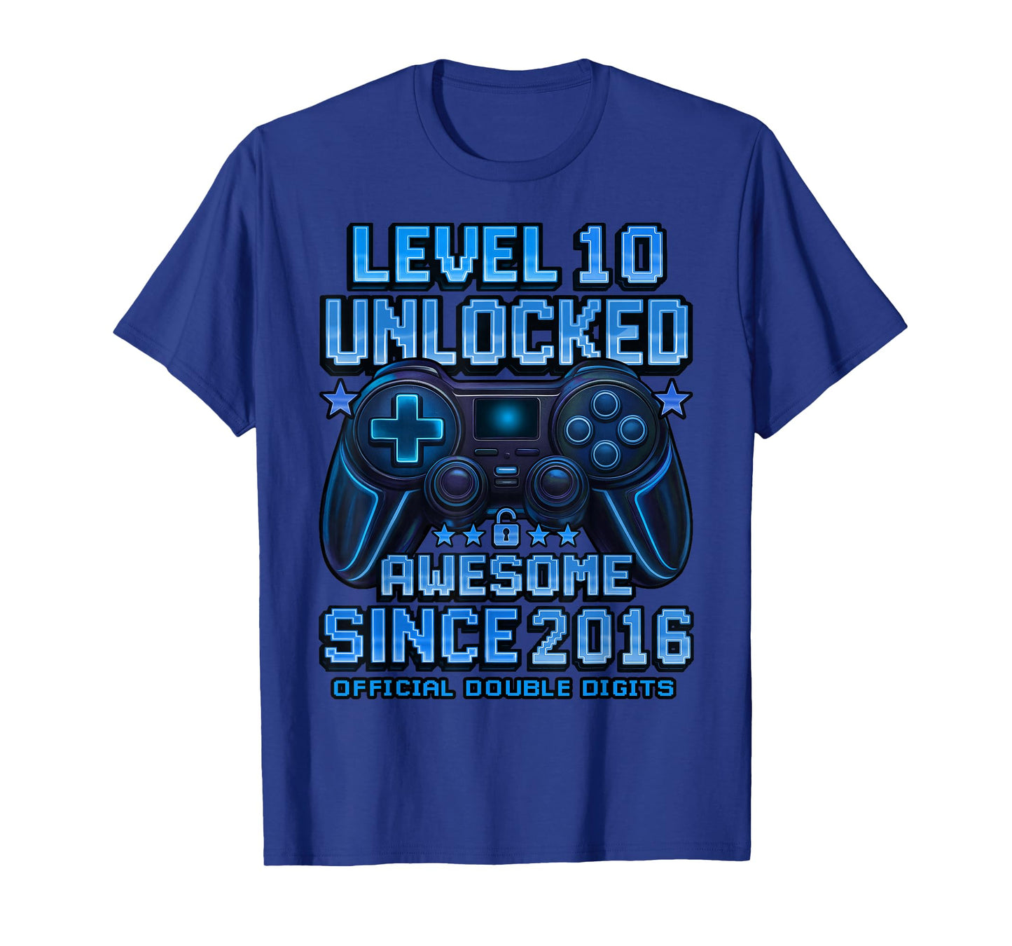 Official Double Digits Level 10 Unlocked 10th Birthday Boy T-Shirt