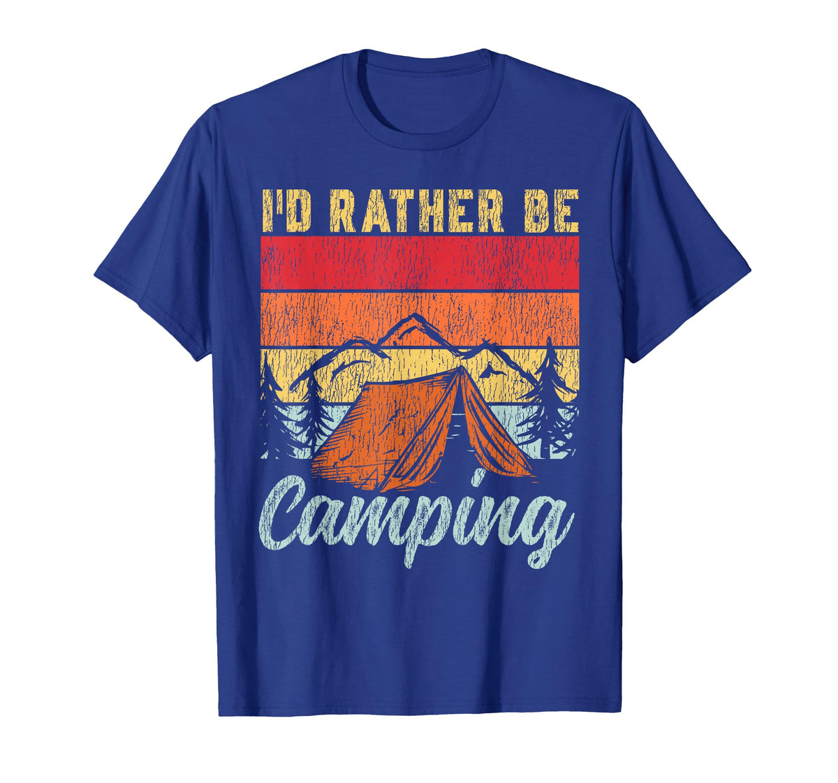 Tent Camping Retro Vintage I'd Rather Be Camping T-Shirt