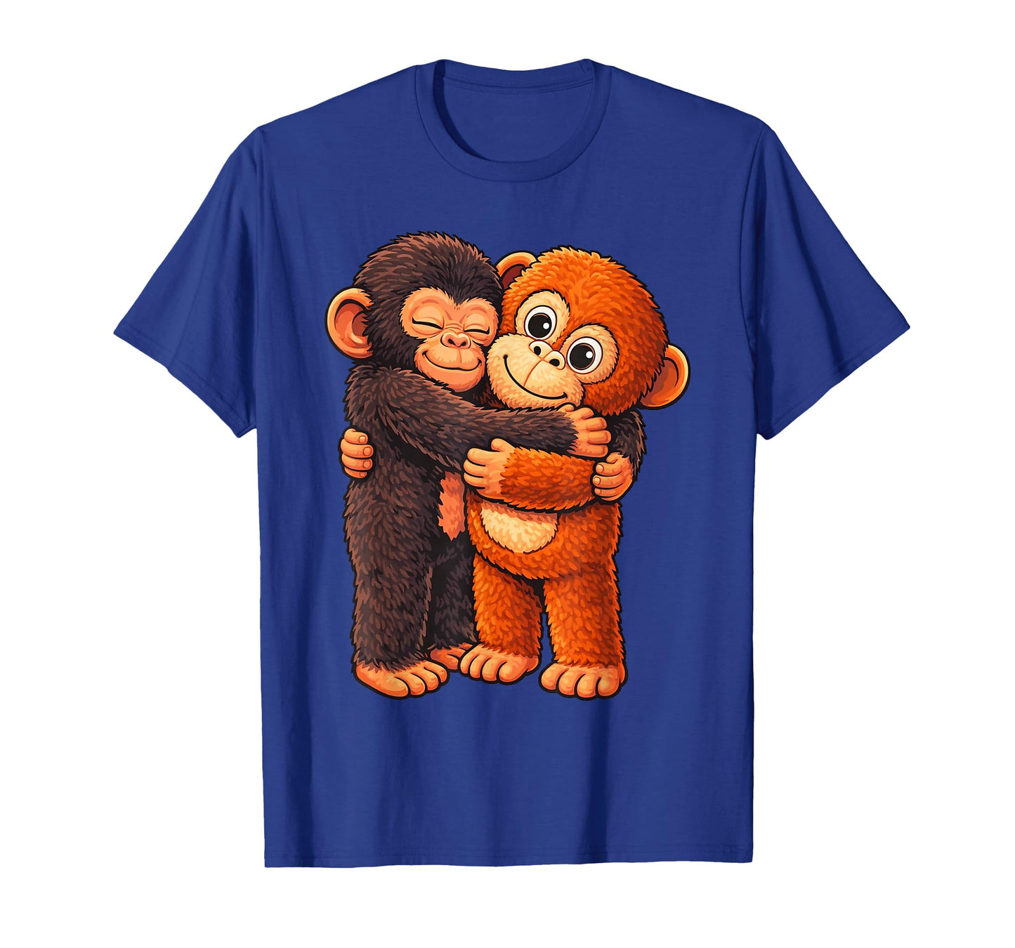 Punch Cute Baby Monkey with Stuffed Stand Hugging T-Shirt