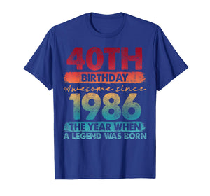 40 Year Old Gifts Vintage 1986 Limited Edition 40th Birthday T-Shirt
