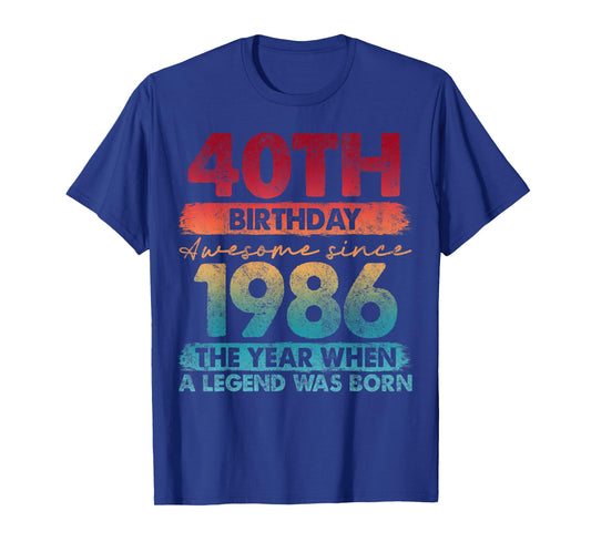 40 Year Old Gifts Vintage 1986 Limited Edition 40th Birthday T-Shirt